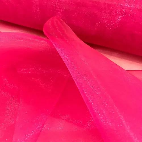 Organza Cristal - Rosa Pink - 1,50m de Largura