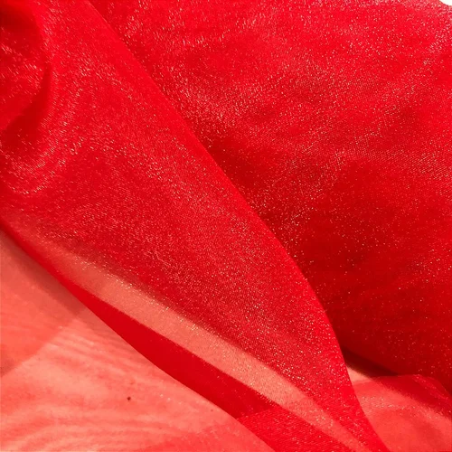 Organza Cristal -  Vermelho - 1,50m de Largura