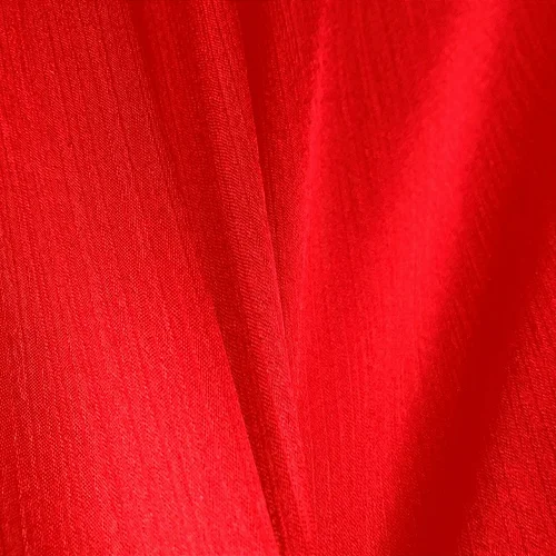 Crepe Yuri Acetinado Texturizado - Vermelho - 1,50m de Largura