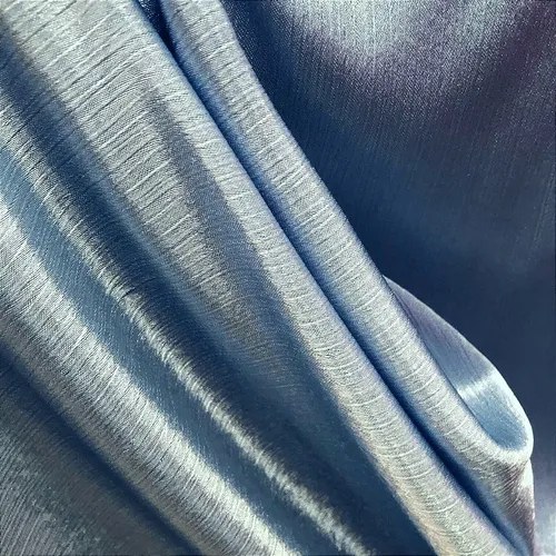 Crepe Yuri Acetinado Texturizado - Azul Claro - 1,50m de Largura