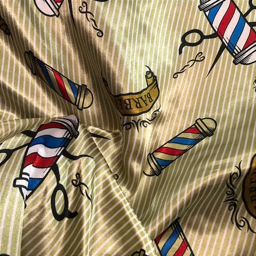 Cetim Estampado - Barber Pole Listrado Dourado