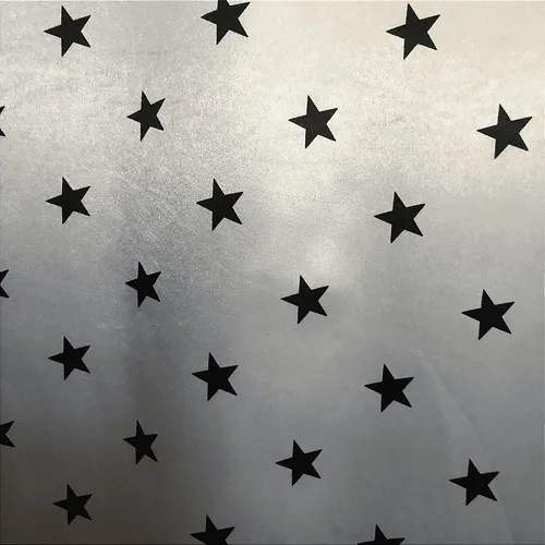 Cetim Estampado - Estrelas Fundo Branco