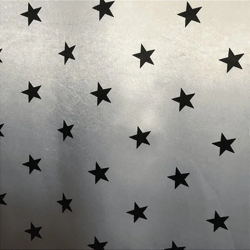 Cetim Estampado - Estrelas Fundo Branco