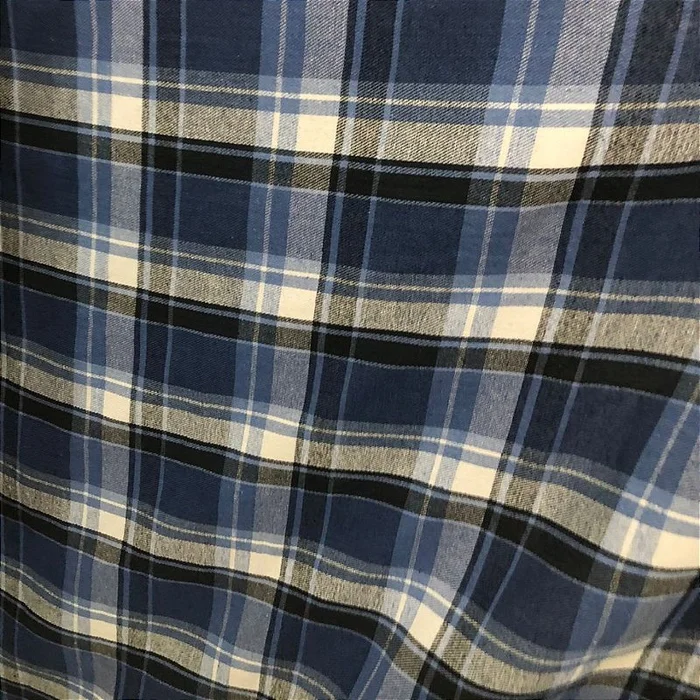 Flanela Xadrez Cachá - Azul, Branco e Preto