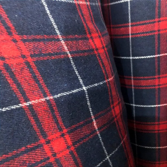 Flanela Xadrez Cachá - Azul Marinho, Vermelho e Branco
