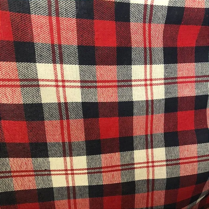 Flanela Xadrez Cachá - Vermelho, Branco e Azul