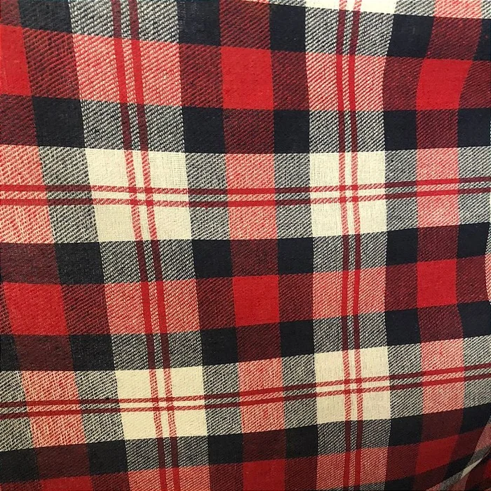 Flanela Xadrez Cachá - Vermelho, Branco e Azul