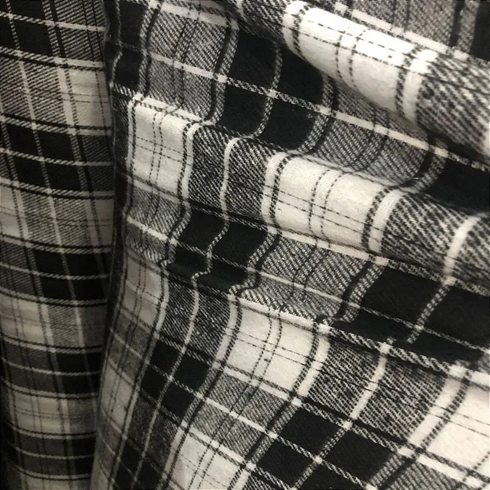Flanela Xadrez Cachá - Preto e Branco