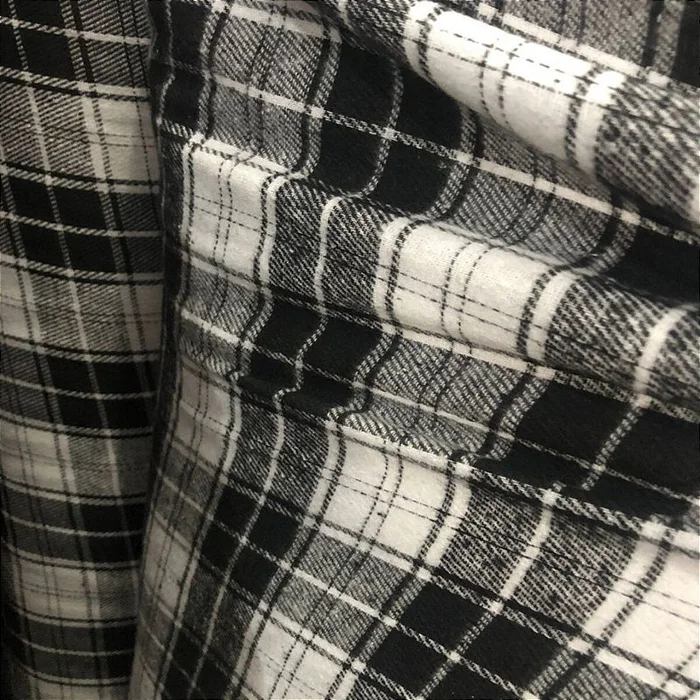 Flanela Xadrez Cachá - Preto e Branco
