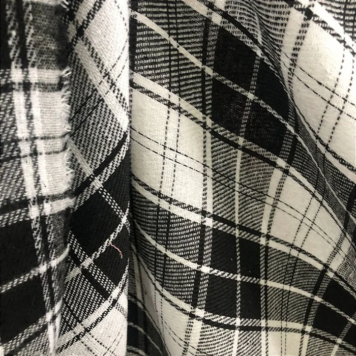Flanela Xadrez Cachá - Preto e Branco