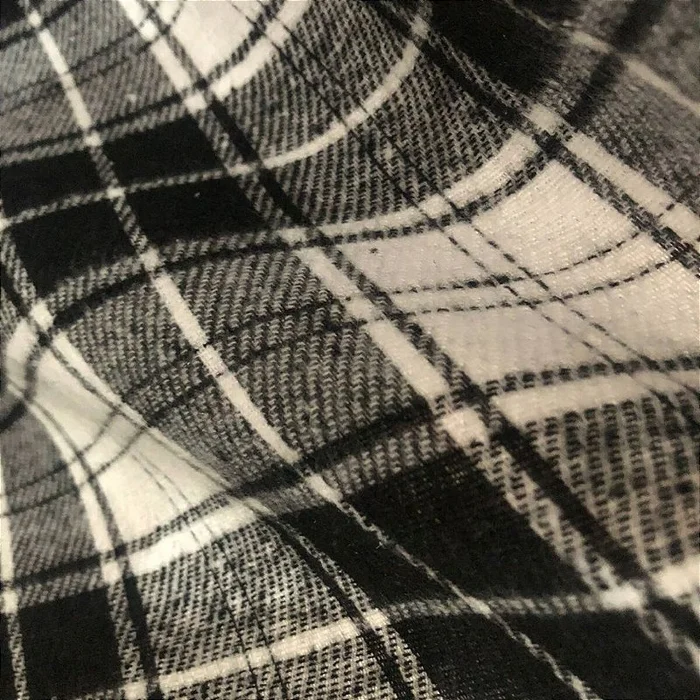 Flanela Xadrez Cachá - Preto e Branco