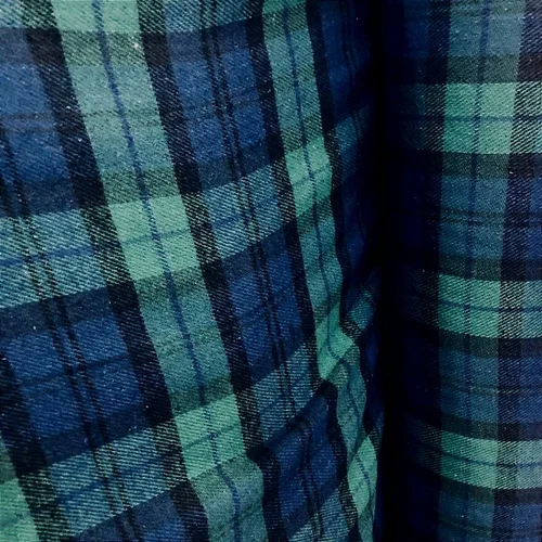 Flanela Xadrez Cachá - Azul, Verde e Preto
