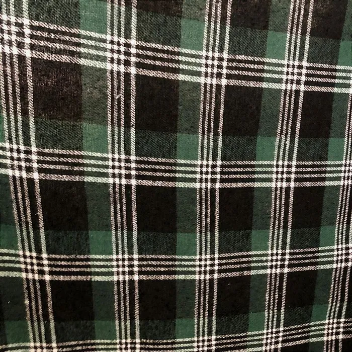 Flanela Xadrez Cachá - Verde, Branco e Preto