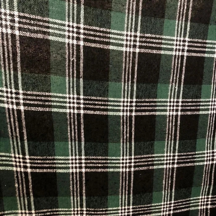 Flanela Xadrez Cachá - Verde, Branco e Preto