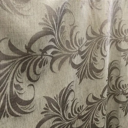 Linho Estampado de Folhagem Cinza - 2,80m de Largura