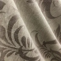 Linho Estampado de Folhagem Cinza - 2,80m de Largura - imagem 3
