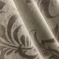 Linho Estampado de Folhagem Cinza - 2,80m de Largura - imagem 3