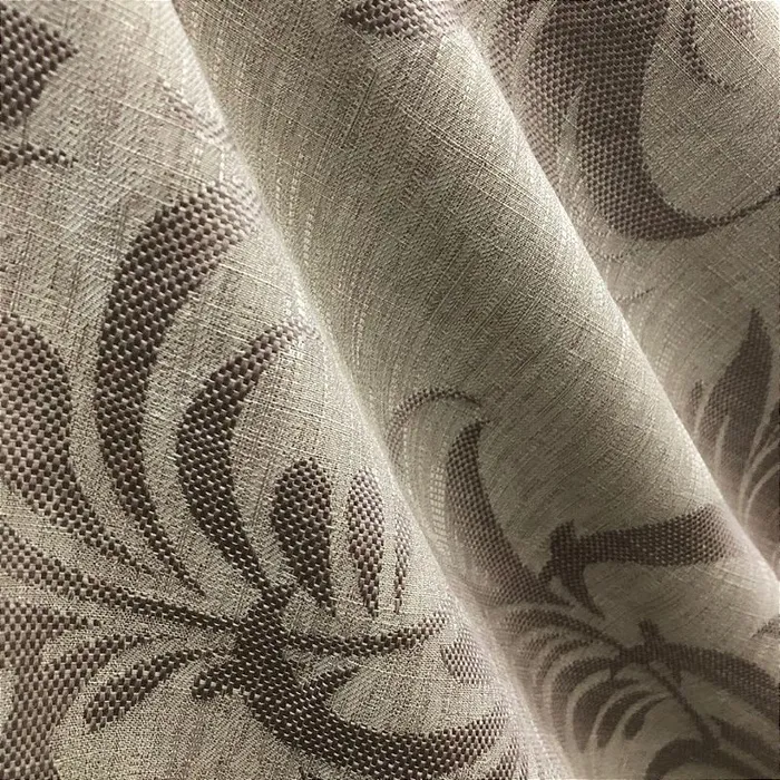 Linho Estampado de Folhagem Cinza - 2,80m de Largura
