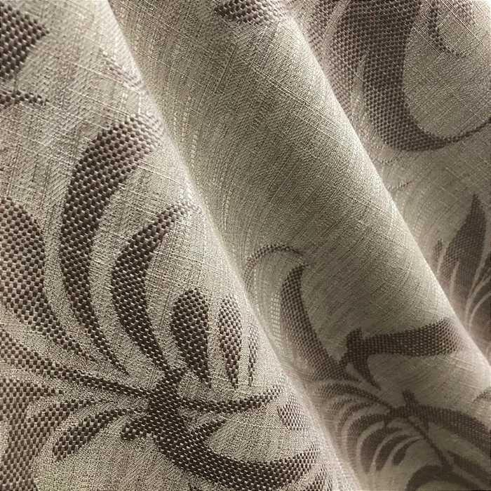 Linho Estampado de Folhagem Cinza - 2,80m de Largura