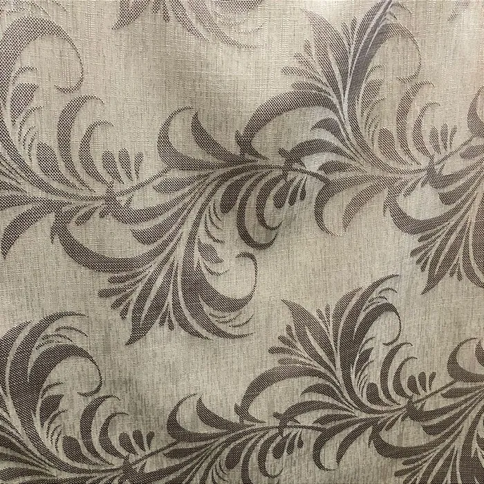 Linho Estampado de Folhagem Cinza - 2,80m de Largura