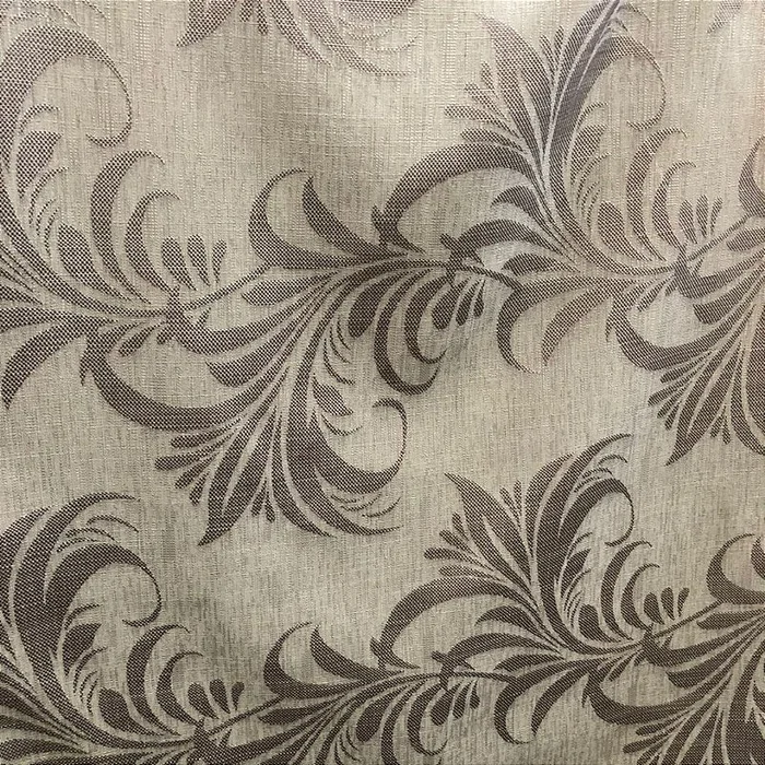 Linho Estampado de Folhagem Cinza - 2,80m de Largura