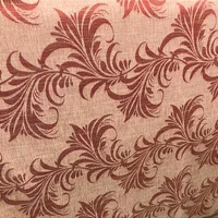 Linho Estampado de Folhagem Vermelho - 2,80m de Largura - imagem 1