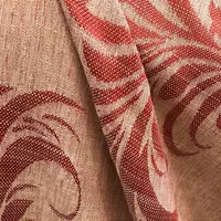 Linho Estampado de Folhagem Vermelho - 2,80m de Largura - imagem 3