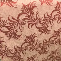 Linho Estampado de Folhagem Vermelho - 2,80m de Largura - imagem 5