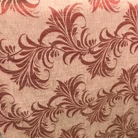 Linho Estampado de Folhagem Vermelho - 2,80m de Largura - imagem 5