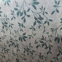 Linho Estampado de Ramagem Azul - 2,80m de Largura - imagem 1