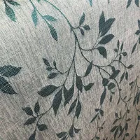 Linho Estampado de Ramagem Azul - 2,80m de Largura - imagem 2