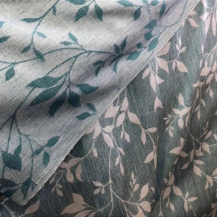 Linho Estampado de Ramagem Azul - 2,80m de Largura