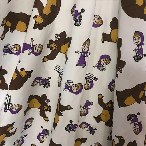 Tricoline Estampado Misto - Marsha e o Urso