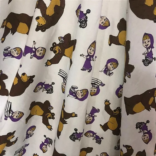 Tricoline Estampado Misto - Marsha e o Urso