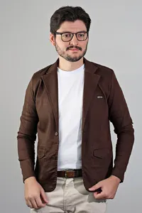 Blazer Genebra Slim Marrom | Traje Urbano - imagem 2