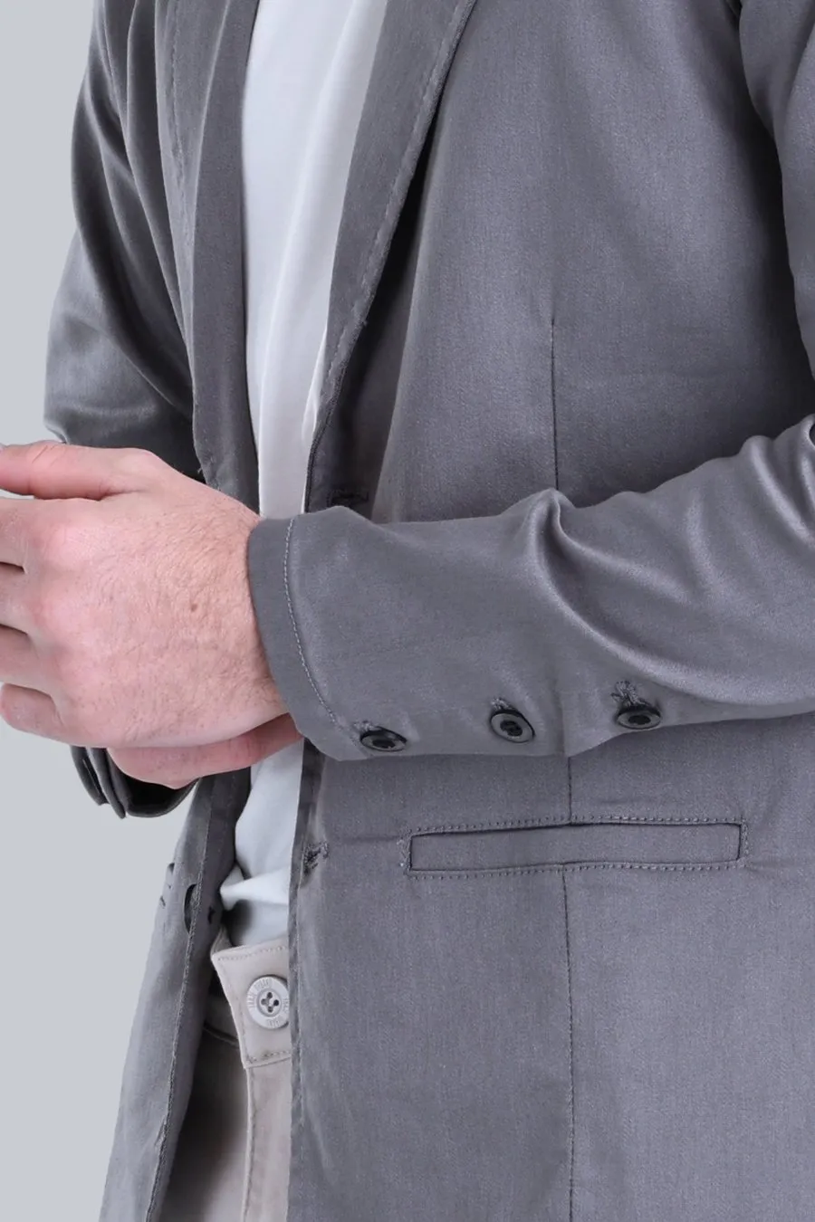 Blazer Mônaco Slim Cinza Chumbo