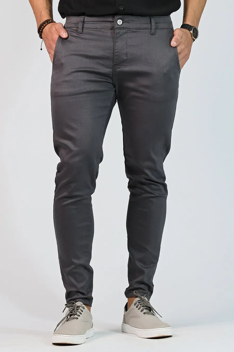 Calça Alfaiataria Skinny Madrid Cinza Chumbo