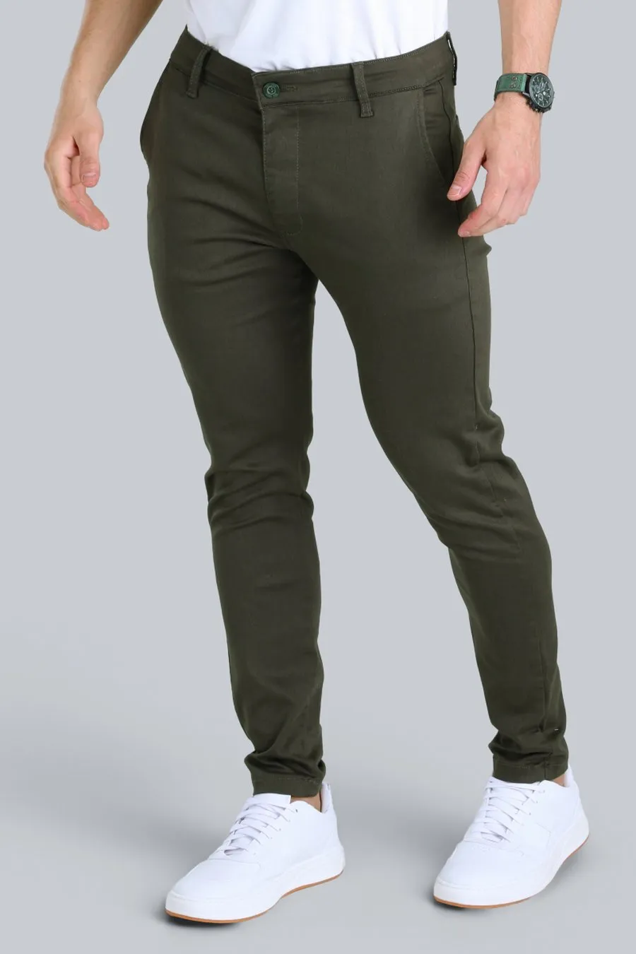 Calça Alfaiataria Skinny Madrid Verde Militar
