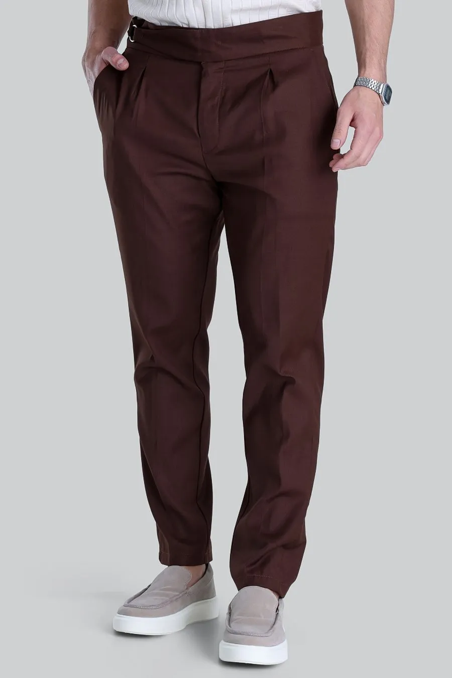 Calça Alfaiataria Provenza Slim Marrom