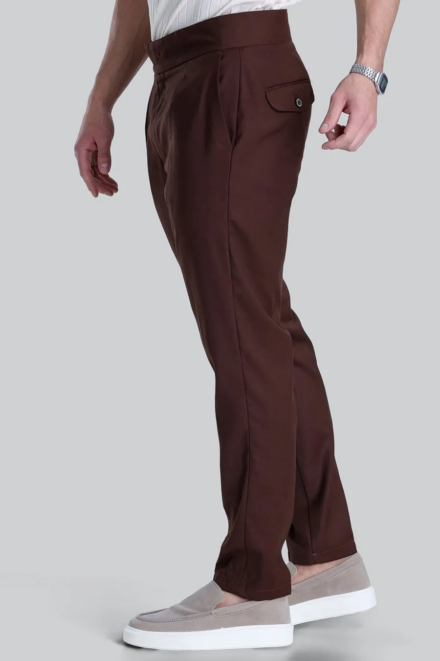 Calça Alfaiataria Provenza Slim Marrom | Traje Urbano