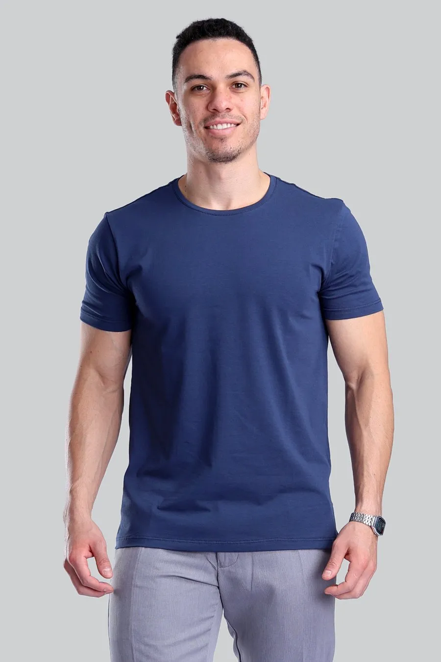 Camiseta Algodão Egípcio Azul Marinho