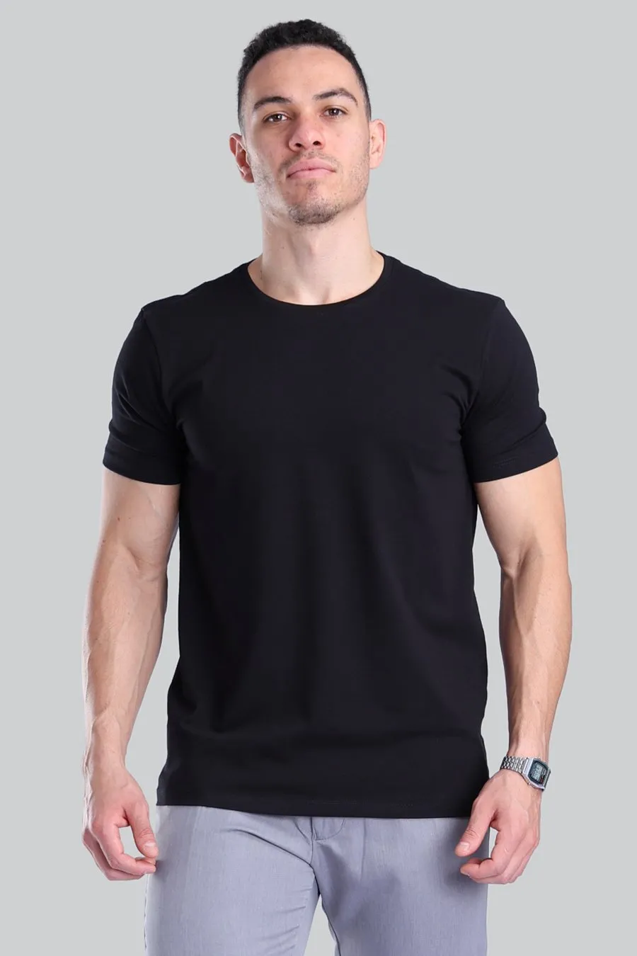 Camiseta Algodão Egípcio Preta | Traje Urbano