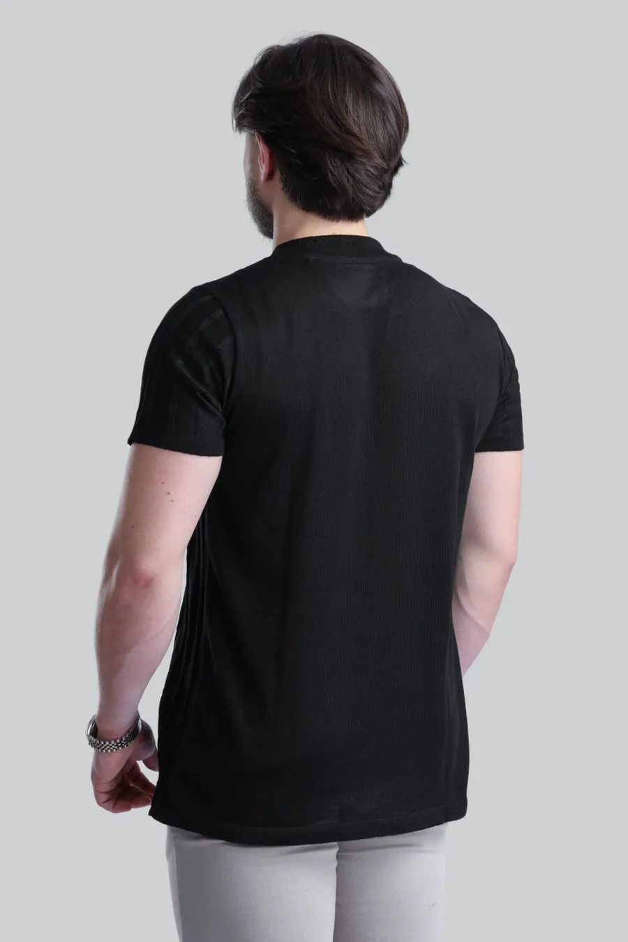 Camiseta Siena Texturizada Preta | Traje Urbano