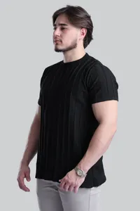 Camiseta Siena Texturizada Preta | Traje Urbano - imagem 1