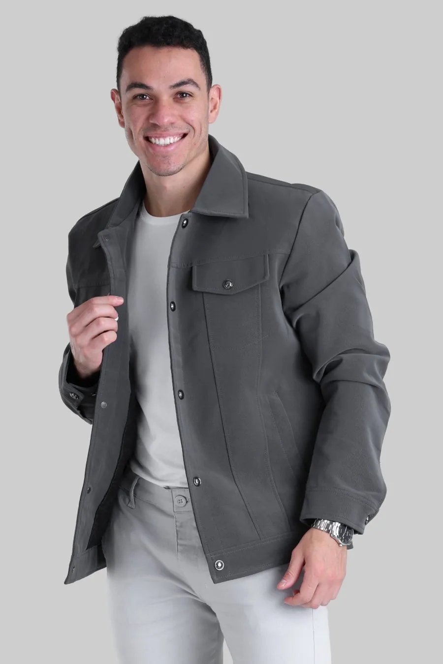 Jaqueta Torino Nobuck Cinza Chumbo | Traje Urbano