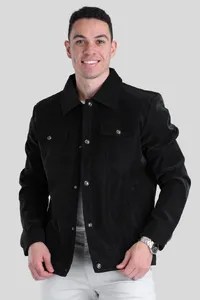 Jaqueta Torino Nobuck Preta | Traje Urbano - imagem 1