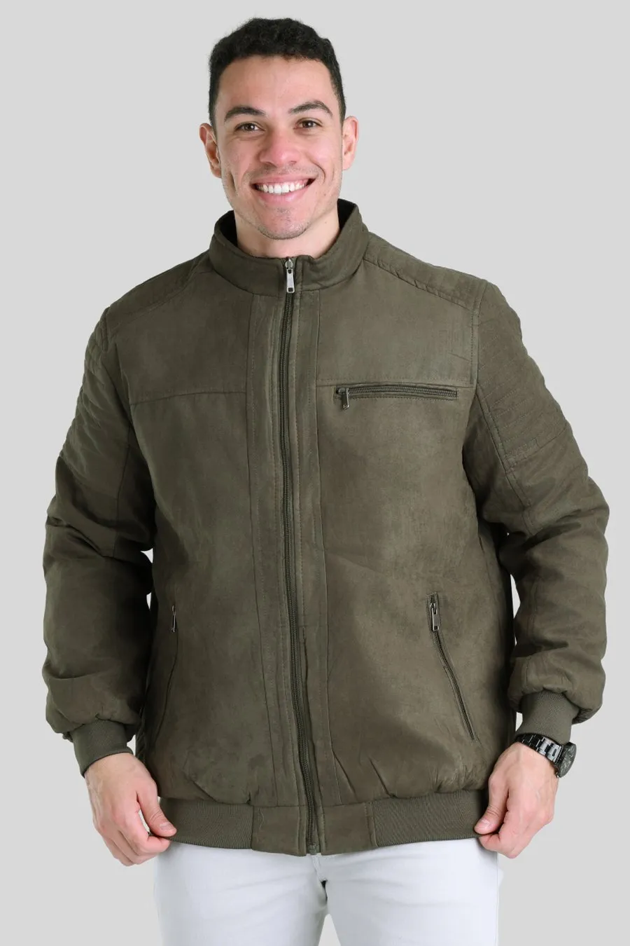Jaqueta Zurich Suede Verde Militar