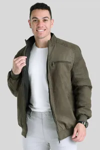 Jaqueta Zurich Suede Verde Militar | Traje Urbano - imagem 1
