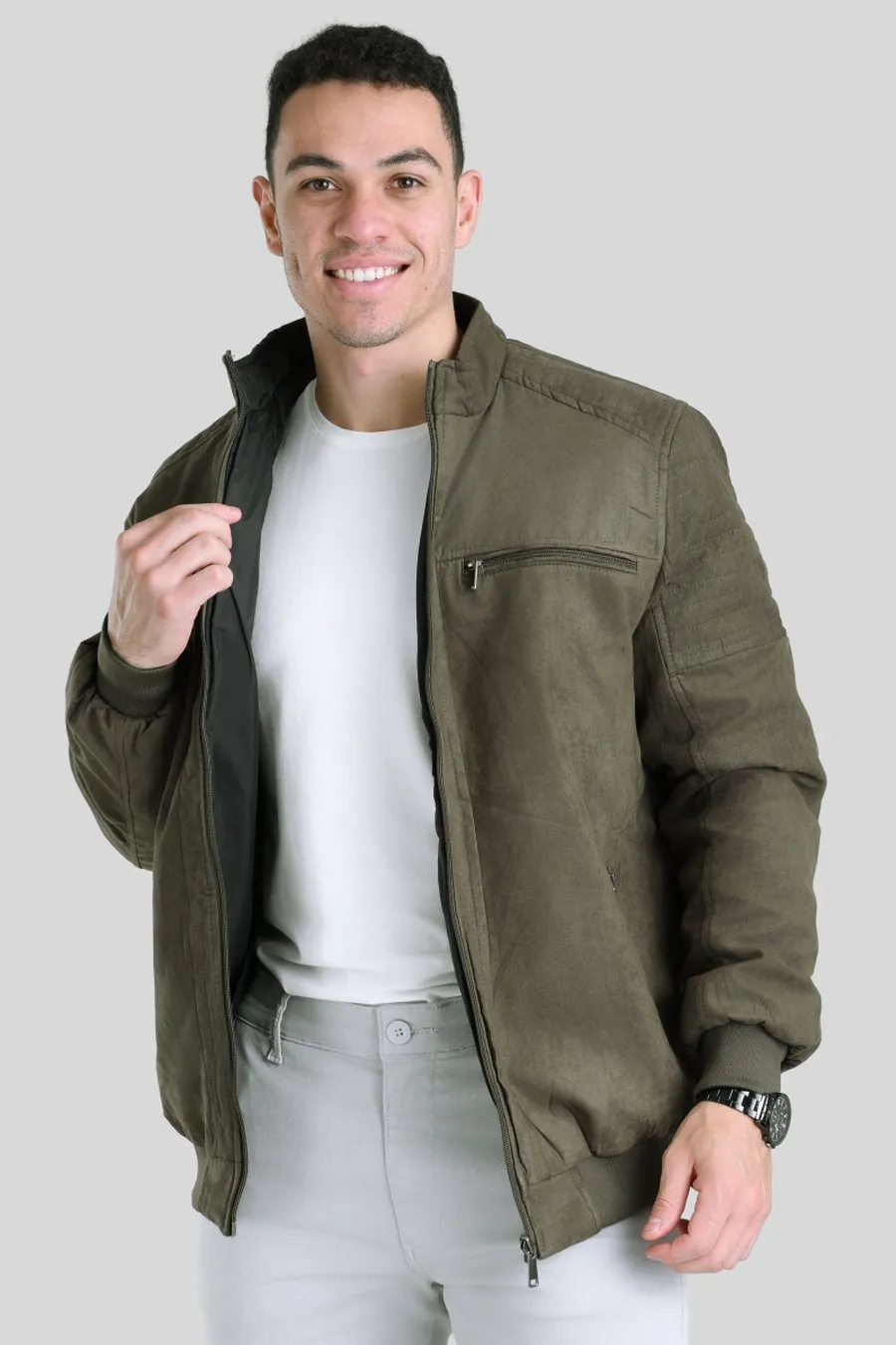 Jaqueta Zurich Suede Verde Militar