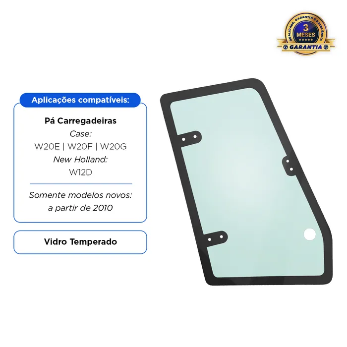 87606945 | Vidro Janela Superior Direito Aplicável Case New Holland